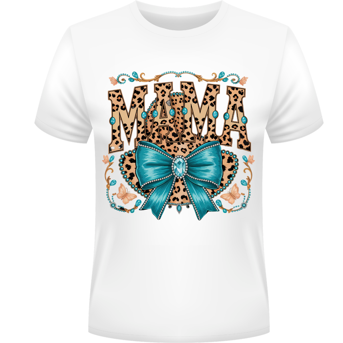 Western Mama Leopard Bow Graphic Tee – Trendy Cowgirl Mama Shirt