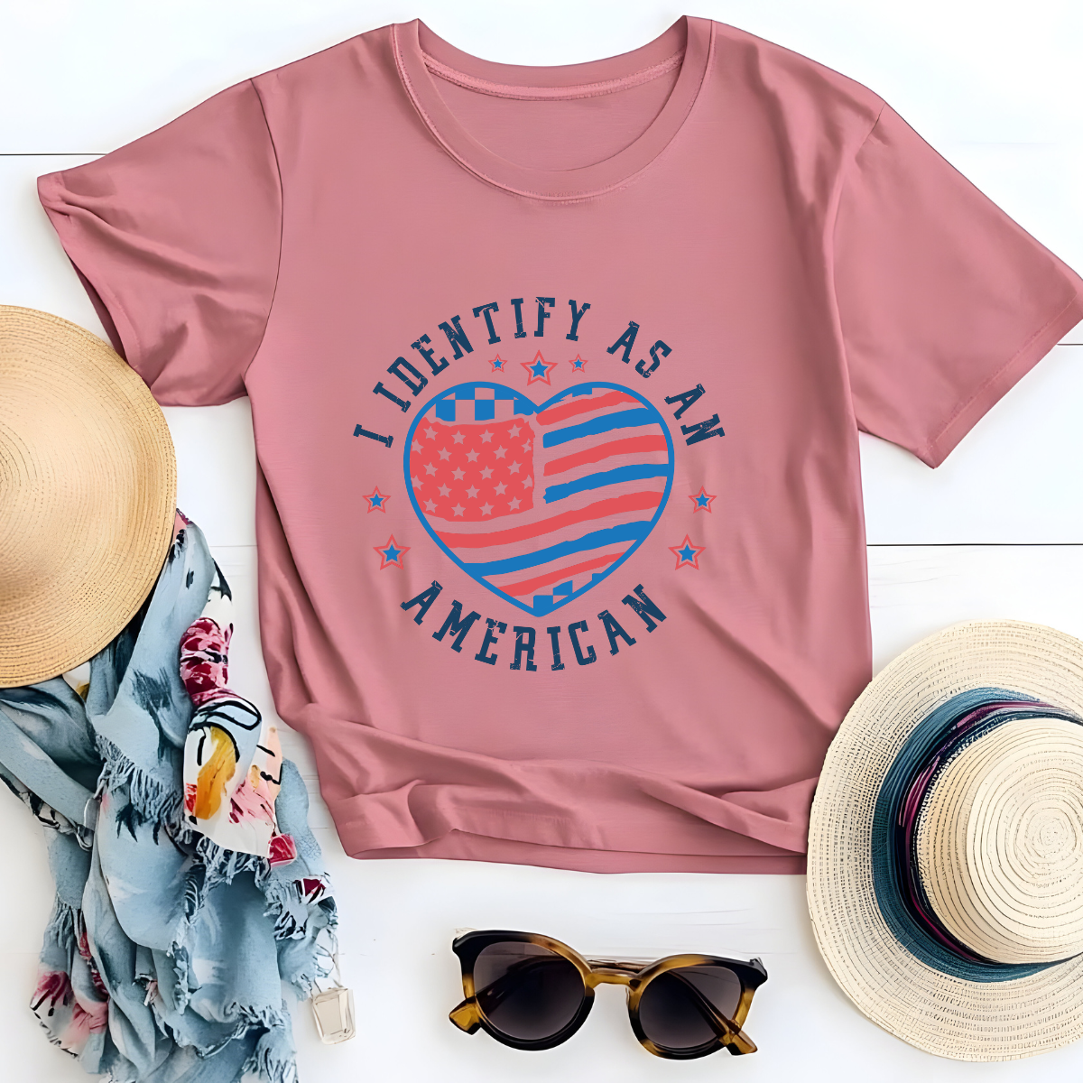 I Identify As An American Patriotic Graphic Tee ๐บ๐ธ