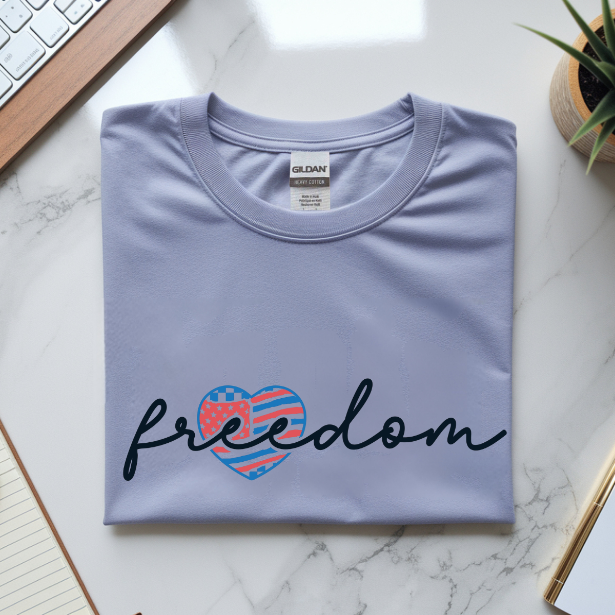 Freedom Patriotic Heart Graphic Tee ๐บ๐ธ