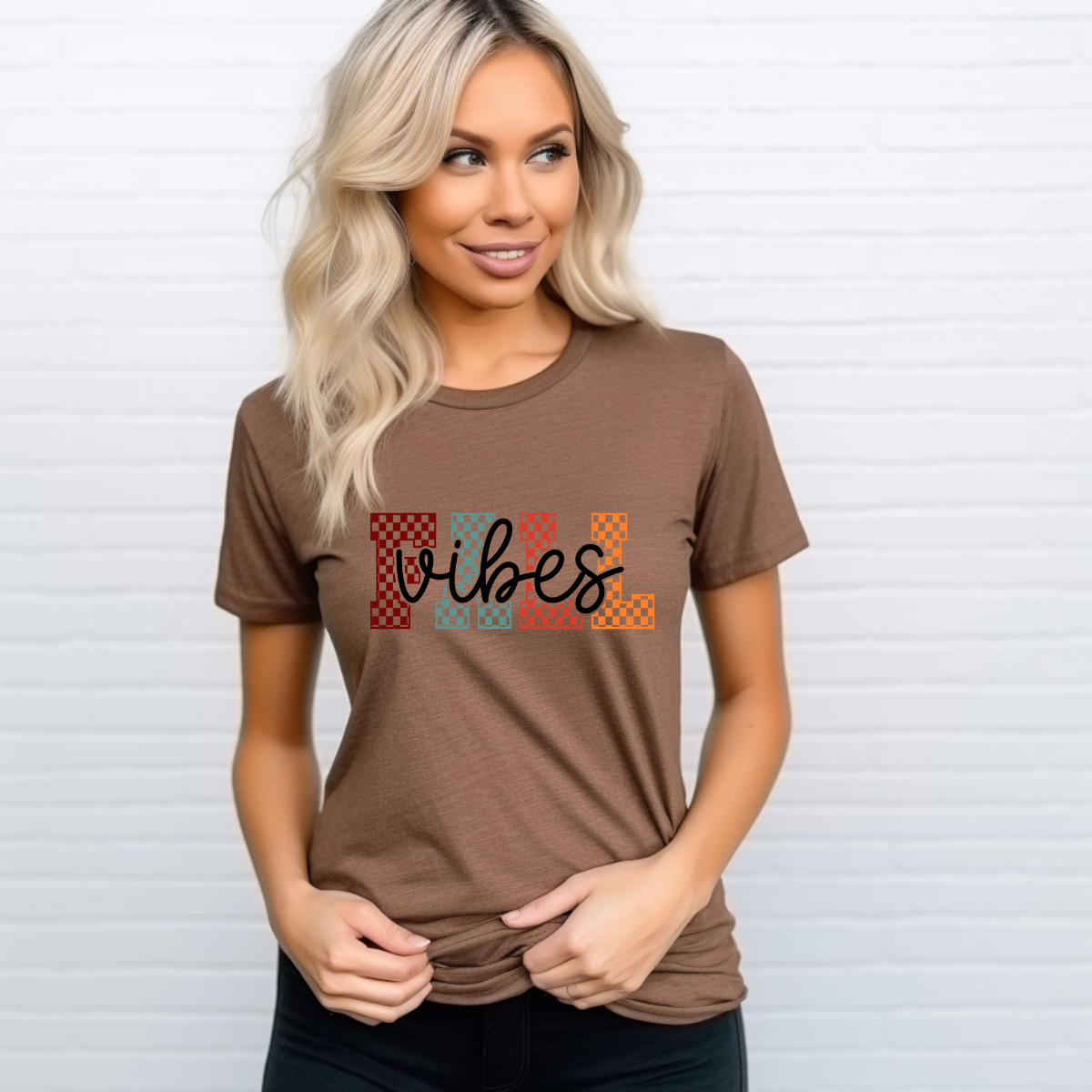 🍁 Fall Vibes Checkerboard Sweatshirt 🍂