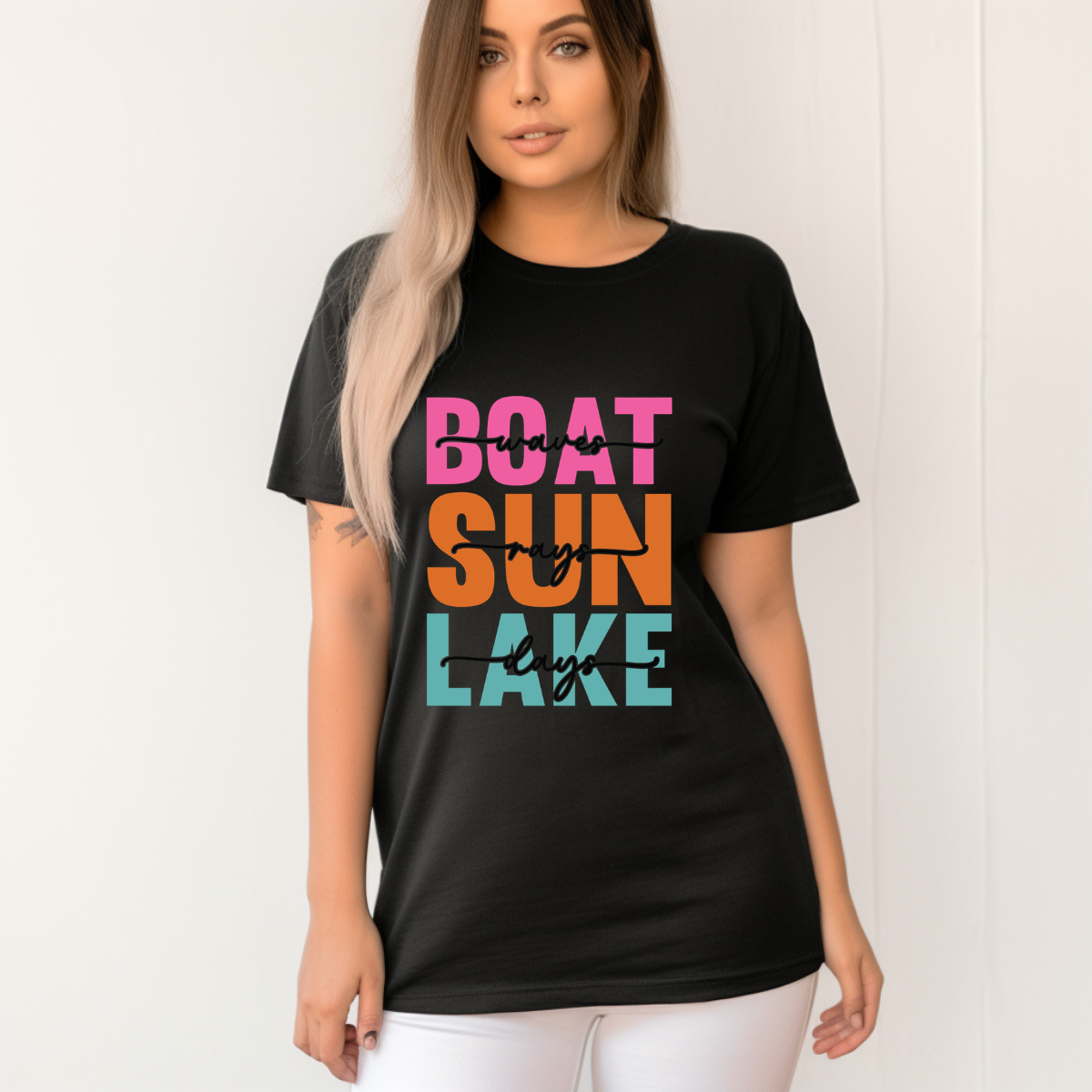 Boat Sun Lake Graphic Tee – Cute Retro Summer Lake Life Shirt