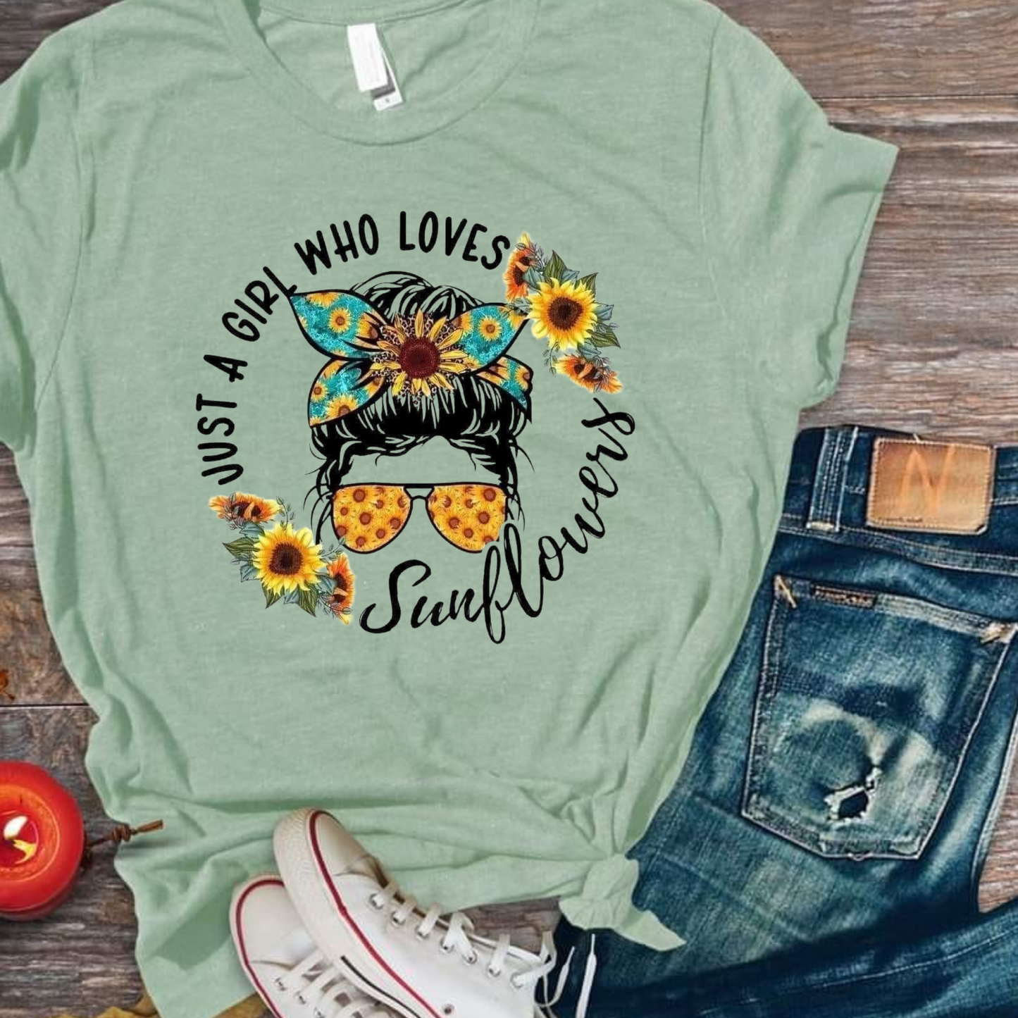 Just a Girl Who Loves Sunflowers Graphic Tee