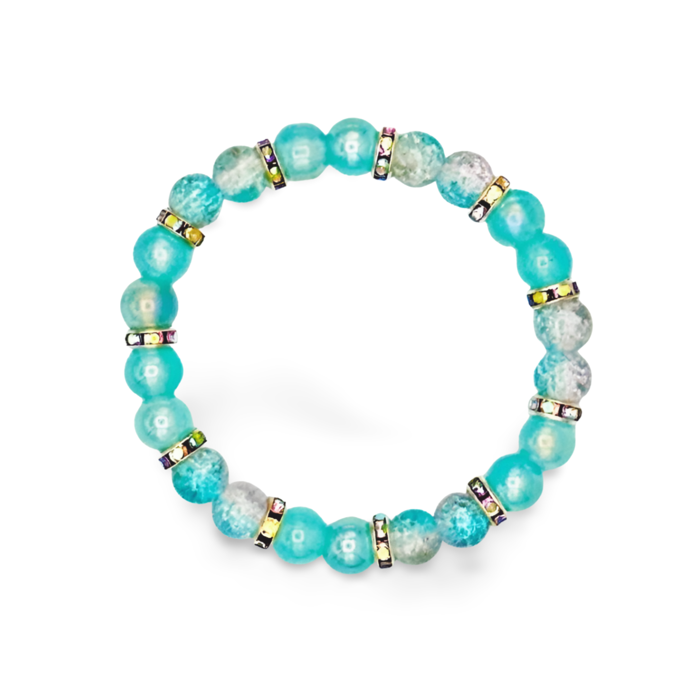 Aqua Dazzle Glass Beaded Bracelet