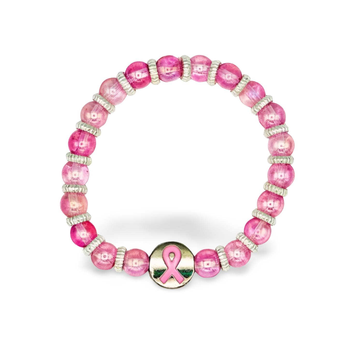 Breast Cancer Awareness Glass Beaded Bracelet