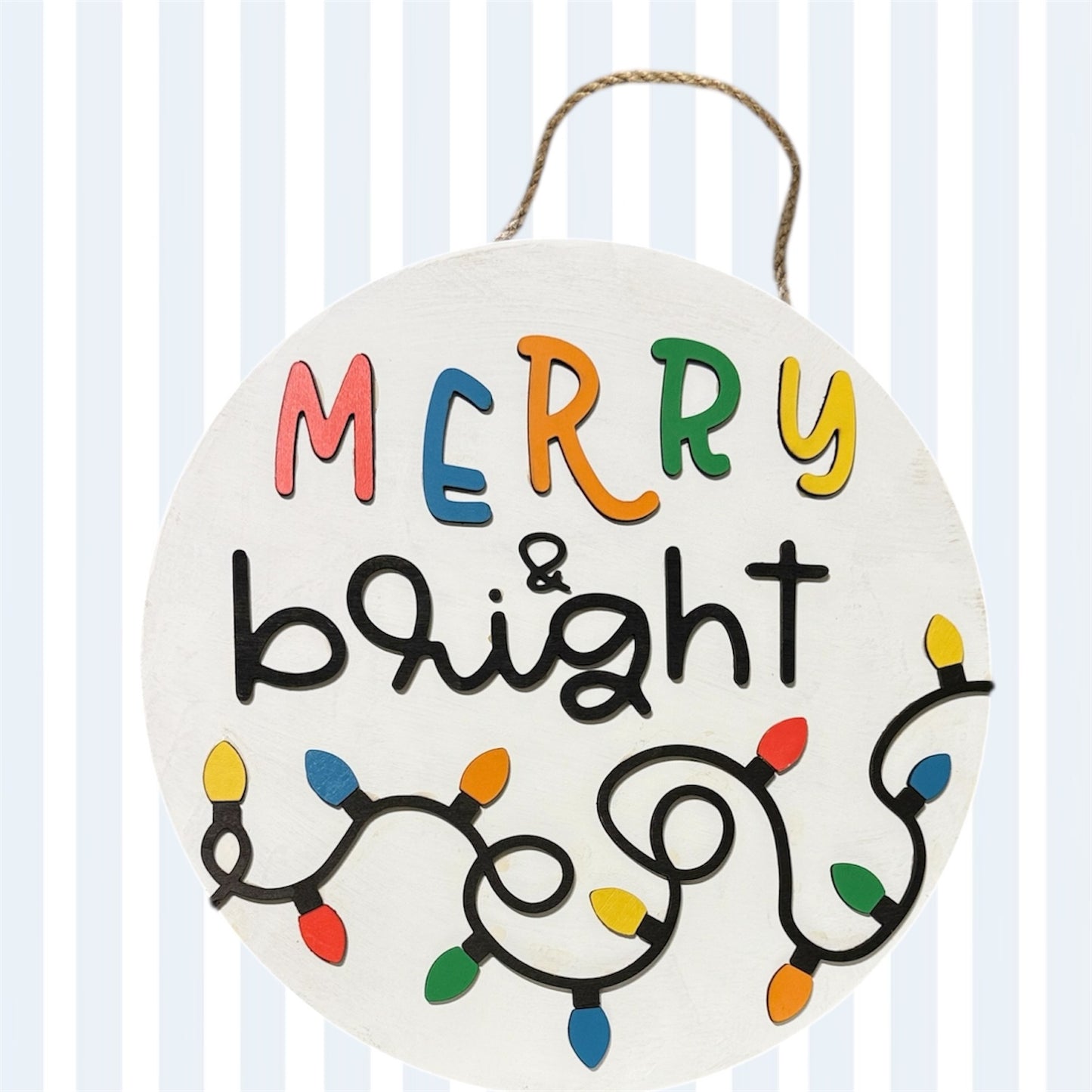 Merry & Bright Christmas Sign