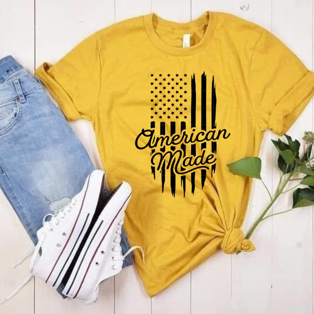 American Made Graphic Tee β Mustard Yellow