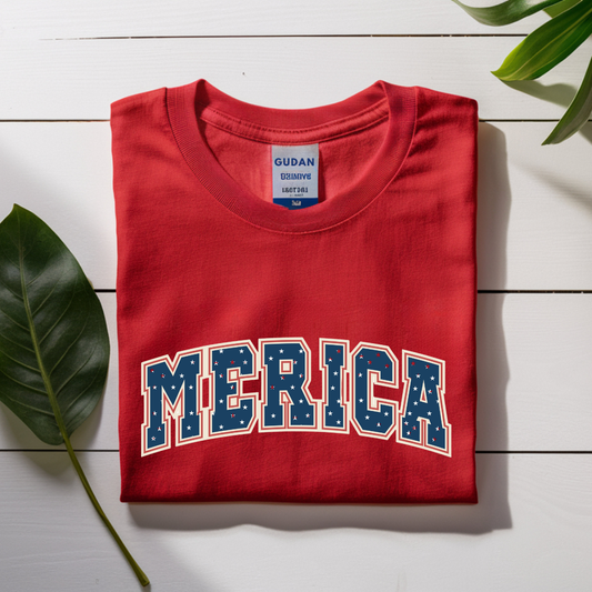 Merica Patriotic Graphic Tee – Retro America Fourth of July Shirt