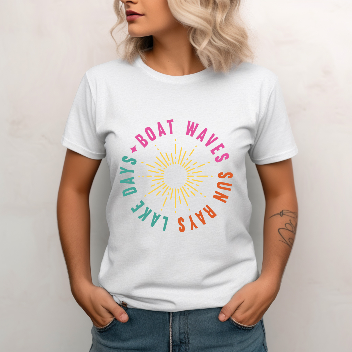 Boat Waves Sun Rays Lake Days Graphic Tee – Cute Summer Lake Life Shirt