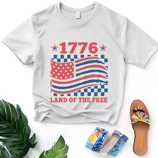 1776 Land of the Free Patriotic Graphic Tee 🇺🇸
