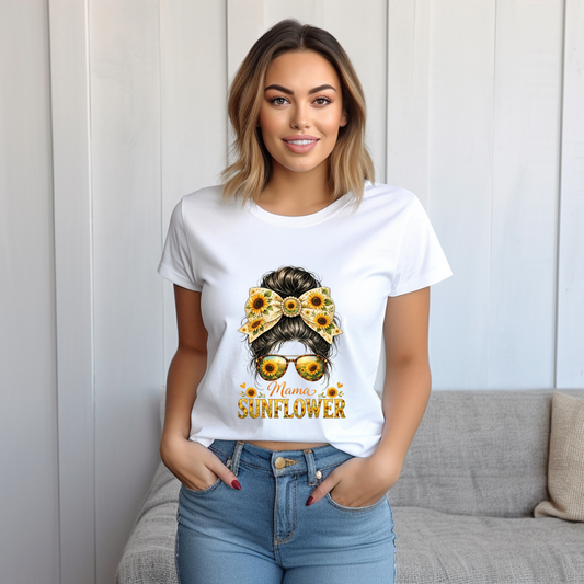 Mama Sunflower Graphic Tee – Cute Sunflower Mom Shirt