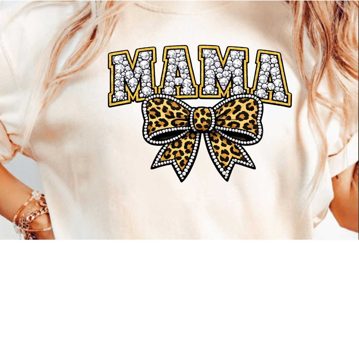 Mama Leopard Bow Graphic Tee