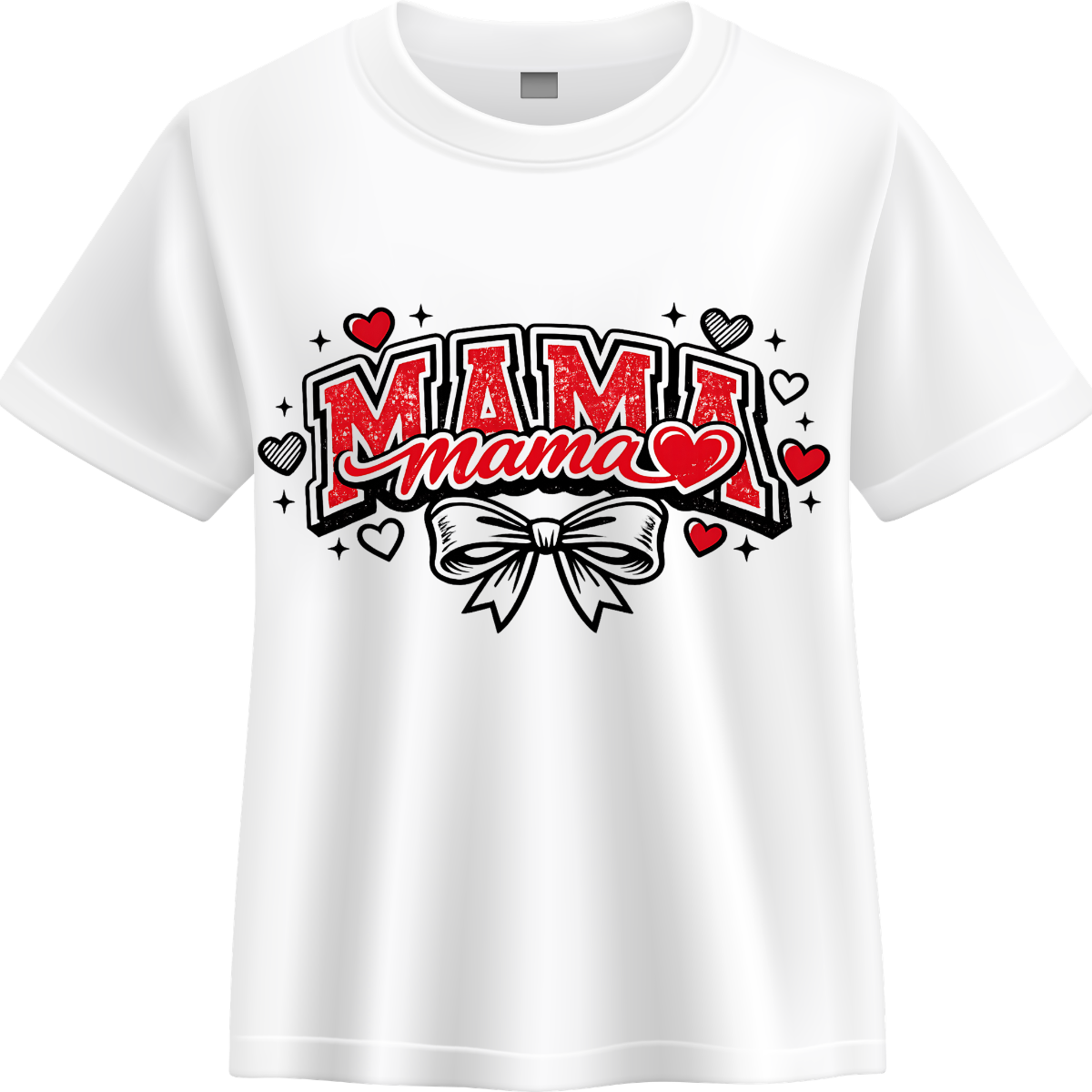 Glitter Mama Heart Bow Graphic Tee