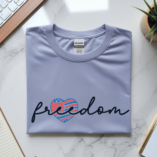 Freedom Patriotic Heart Graphic Tee 🇺🇸