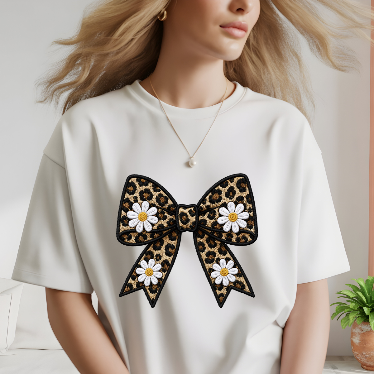Leopard Daisy Bow Graphic Tee – Boutique Style Meets Everyday Comfort