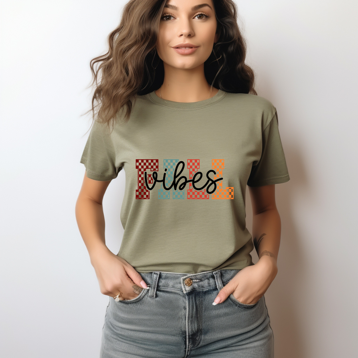 🍁 Fall Vibes Checkerboard Sweatshirt 🍂