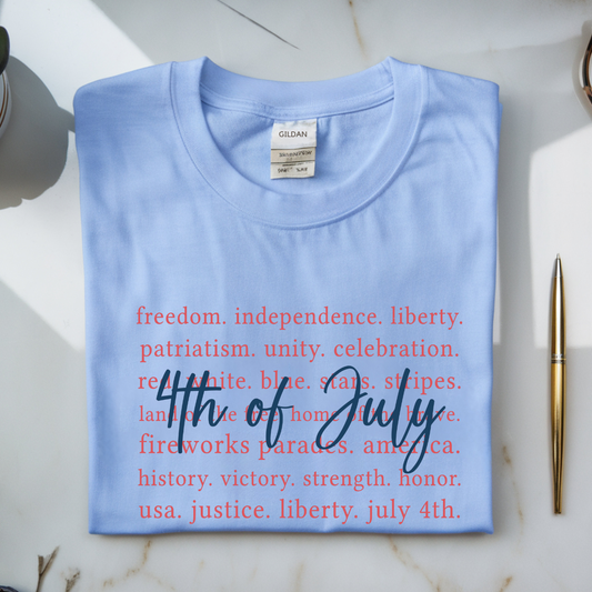 4th of July Patriotic Typography Graphic Tee 🇺🇸