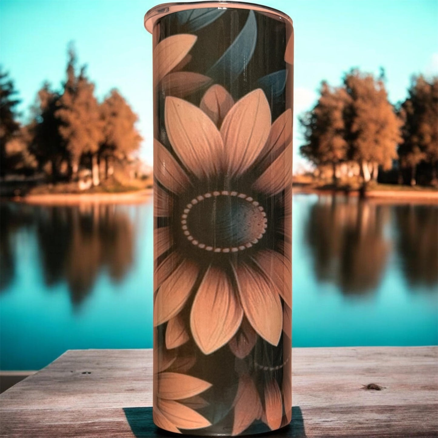 20oz Sunflower Skinny Tumbler – Floral Stainless Steel Insulated Cup