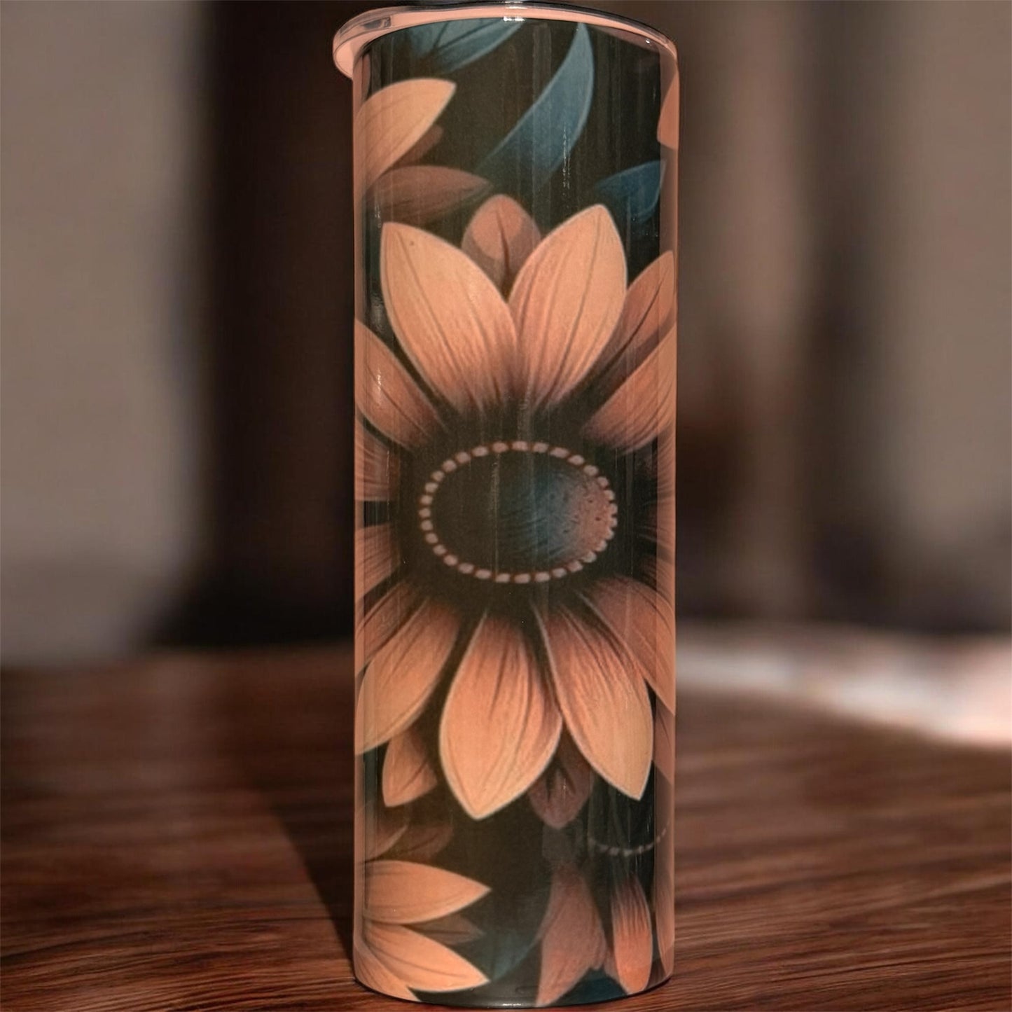20oz Sunflower Skinny Tumbler – Floral Stainless Steel Insulated Cup