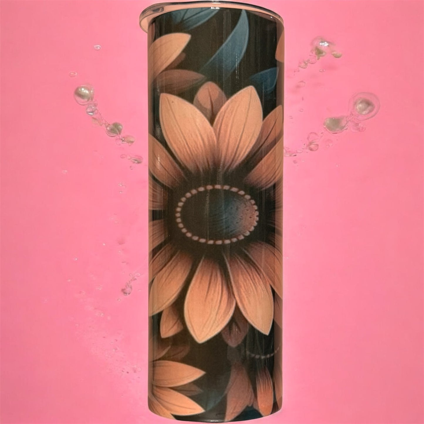 20oz Sunflower Skinny Tumbler – Floral Stainless Steel Insulated Cup