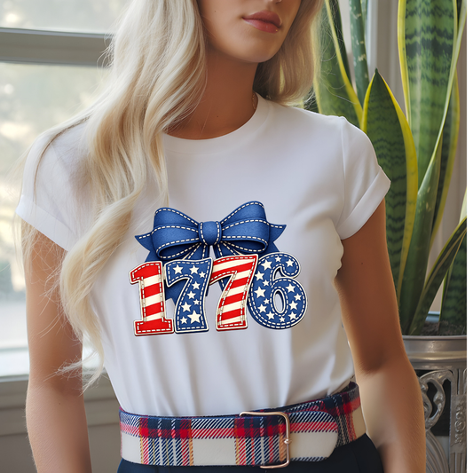 1776 Patriotic Bow Graphic Tee 🇺🇸