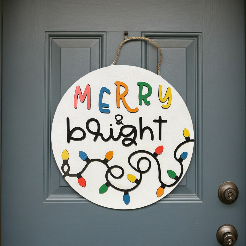 Merry & Bright Christmas Sign