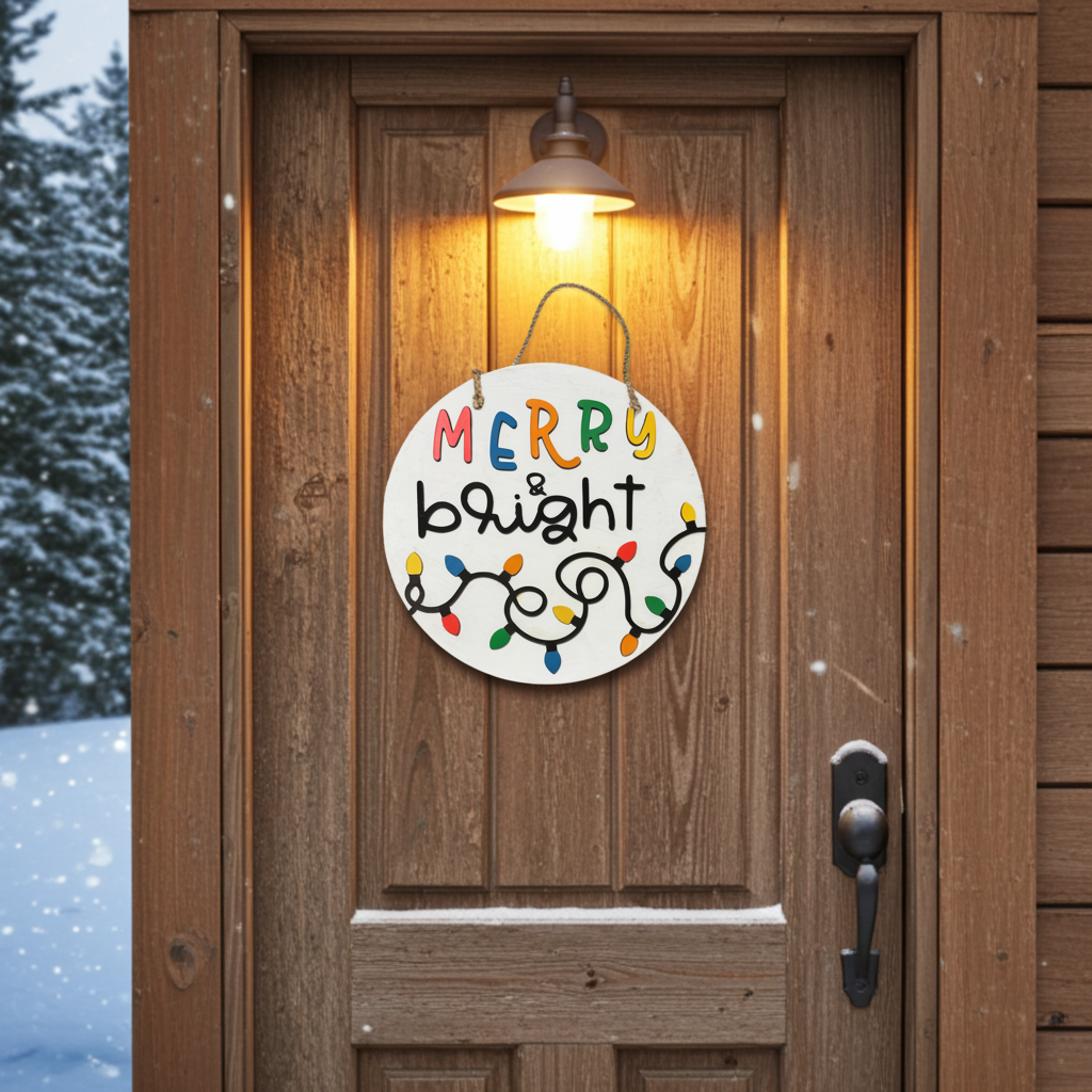 Merry & Bright Christmas Sign