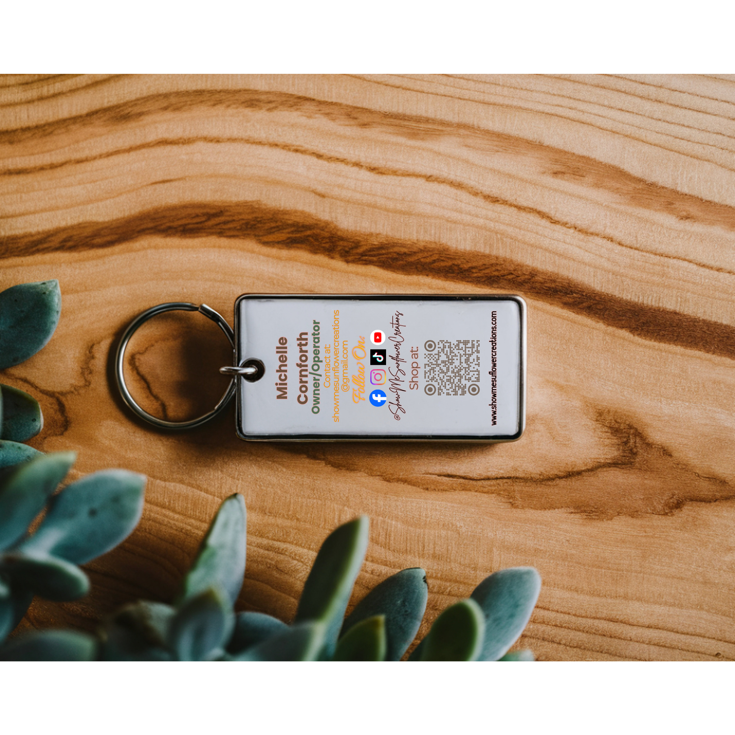 White Keychain | Custom Personalized Keychain