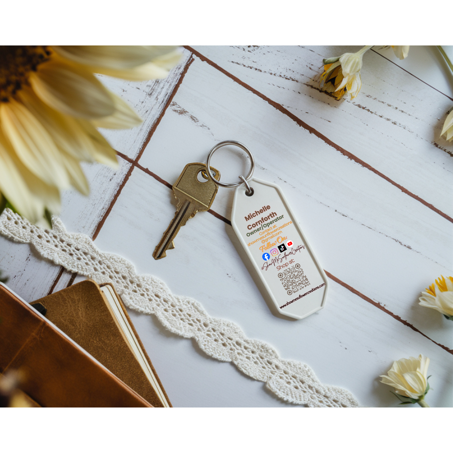 White Keychain | Custom Personalized Keychain