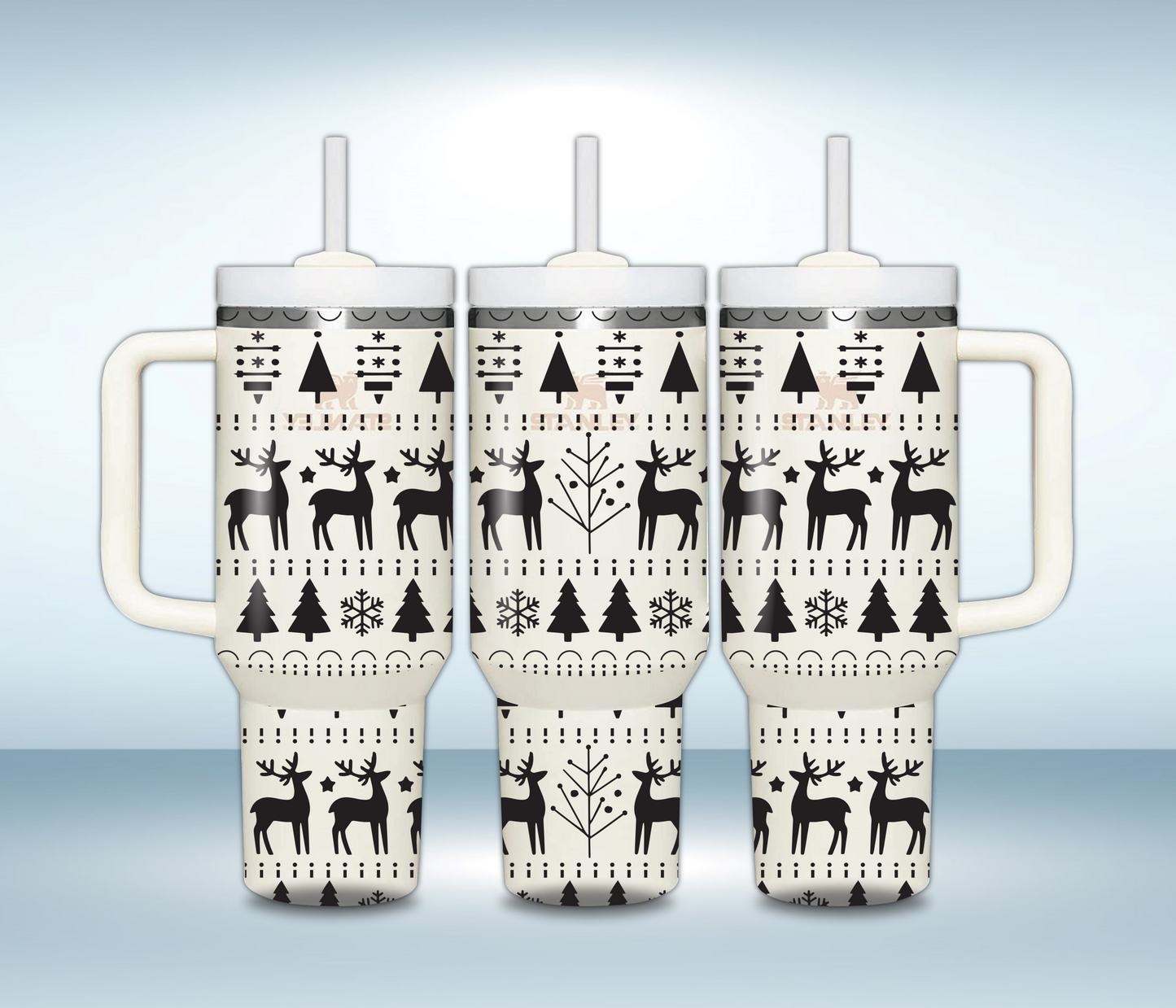 Personalized 40oz Laser Engraved Tumbler – Custom Stainless Steel Insulated Travel Mug with Handle & Straw – Gift for Her or Him