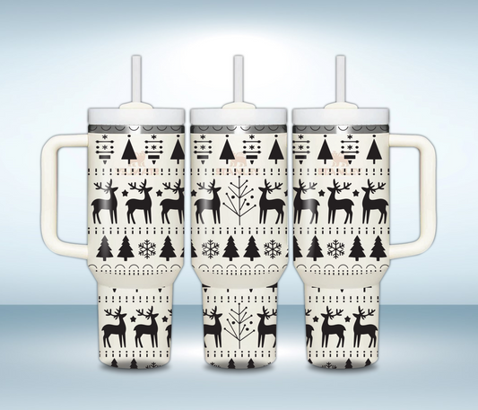 Personalized 40oz Laser Engraved Tumbler – Custom Stainless Steel Insulated Travel Mug with Handle & Straw – Gift for Her or Him