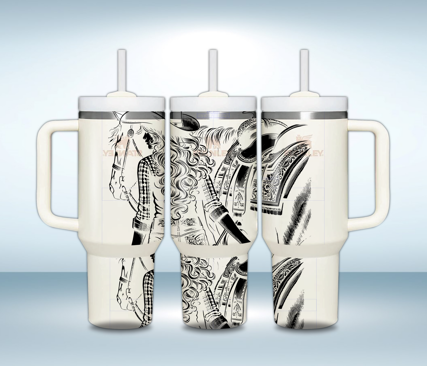 Personalized 40oz Laser Engraved Tumbler – Custom Stainless Steel Insulated Travel Mug with Handle & Straw – Gift for Her or Him