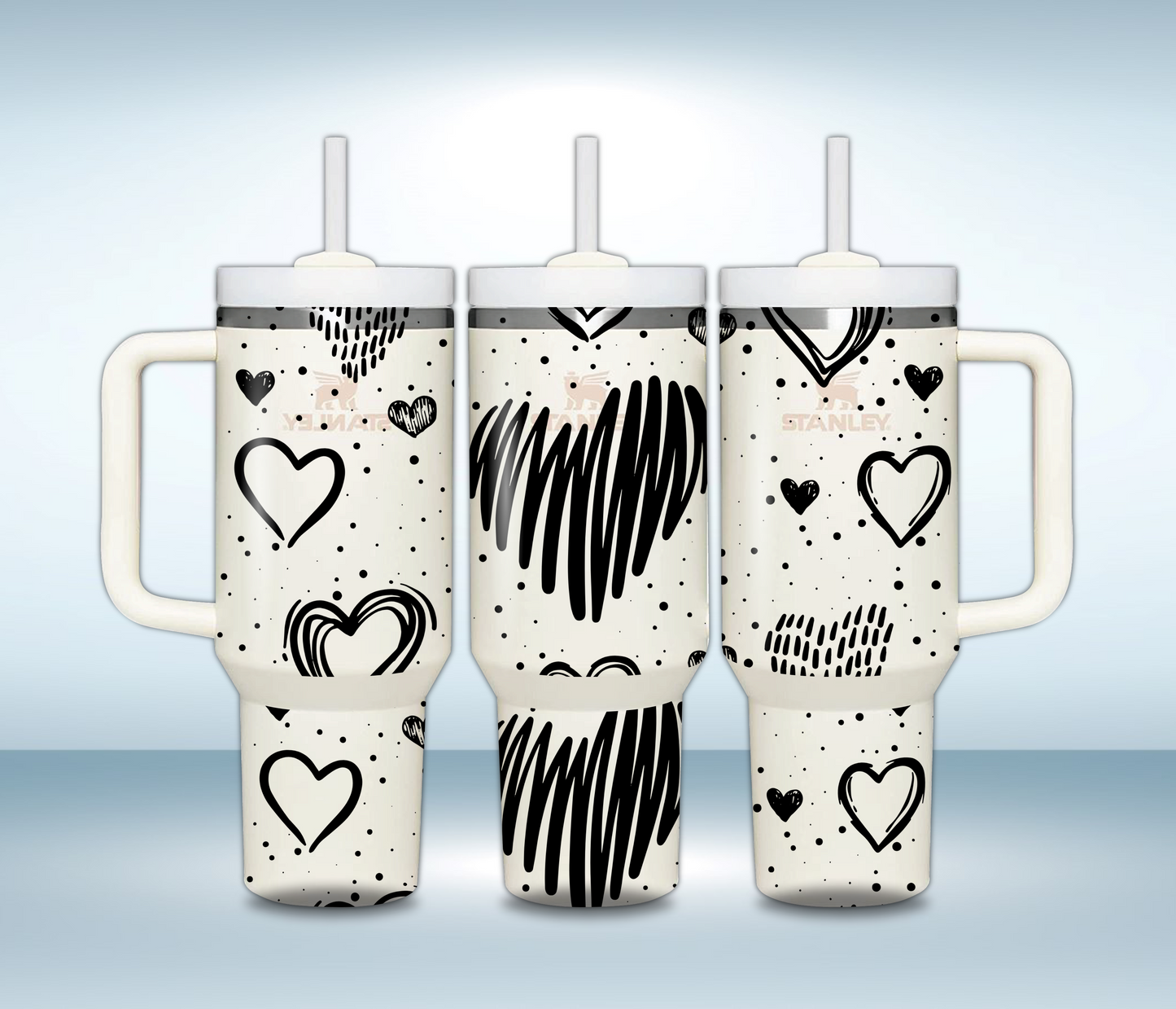 Personalized 40oz Laser Engraved Tumbler – Custom Stainless Steel Insulated Travel Mug with Handle & Straw – Gift for Her or Him