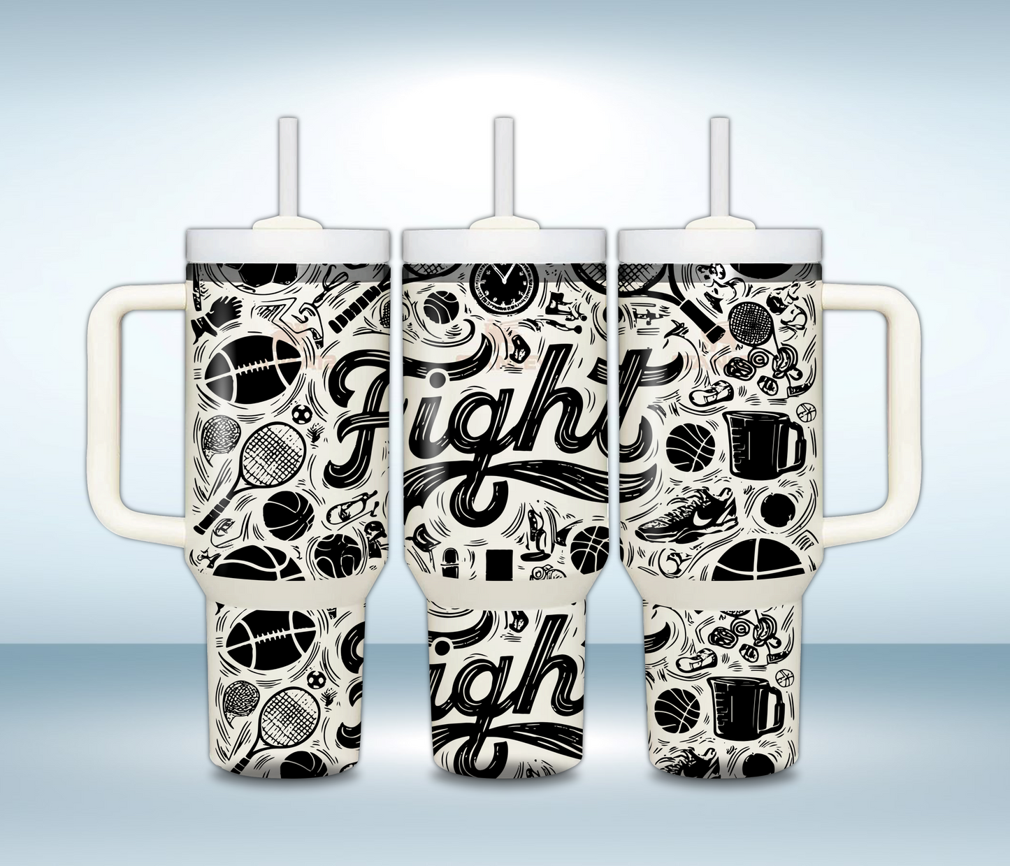 Personalized 40oz Laser Engraved Tumbler – Custom Stainless Steel Insulated Travel Mug with Handle & Straw – Gift for Her or Him