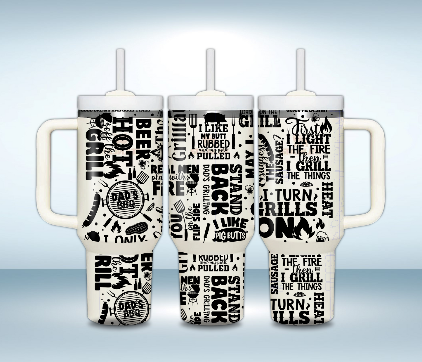 Personalized 40oz Laser Engraved Tumbler – Custom Stainless Steel Insulated Travel Mug with Handle & Straw – Gift for Her or Him