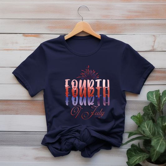 Fourth of July Graphic Tee – Patriotic Fireworks Shirt