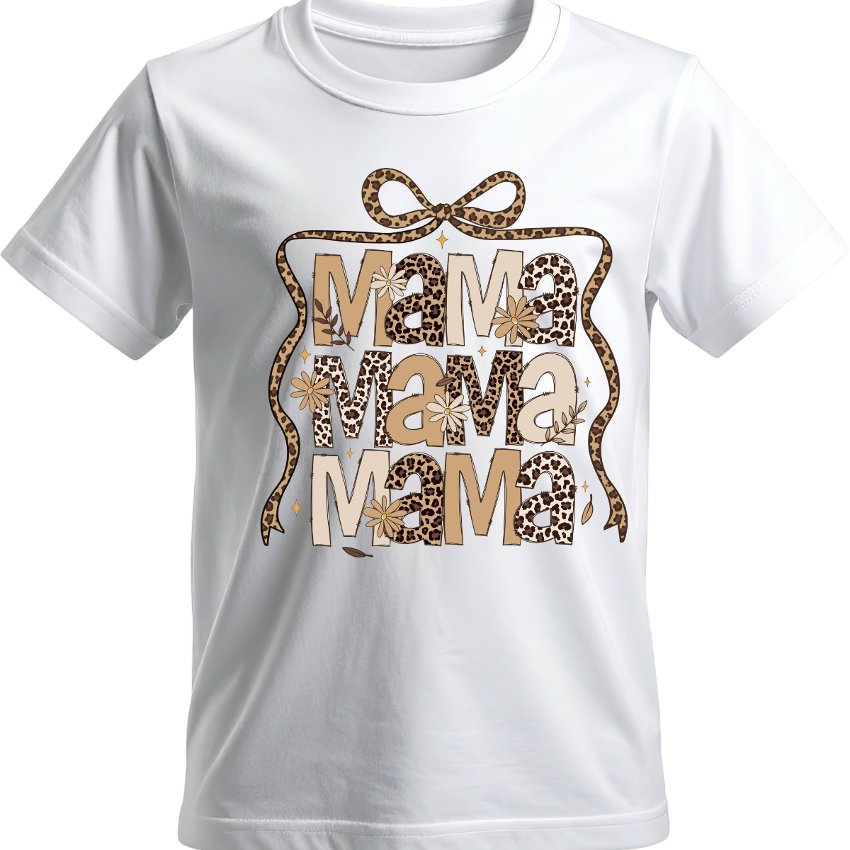 Neutral Leopard Mama Graphic Tee – Trendy Boutique Mom Shirt