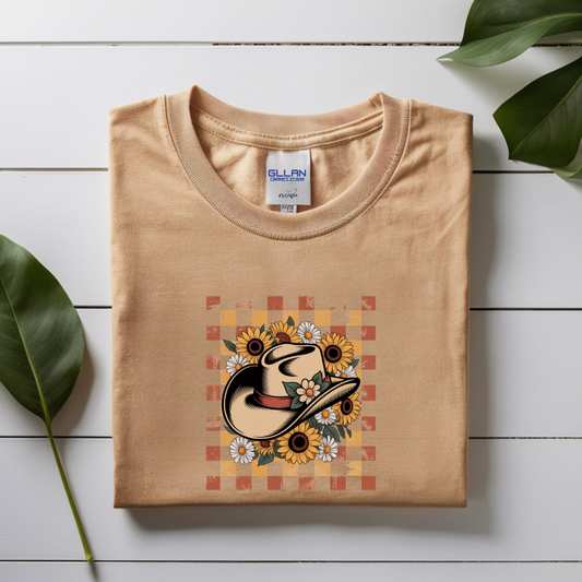 Sunflower Cowgirl Hat Graphic Tee
