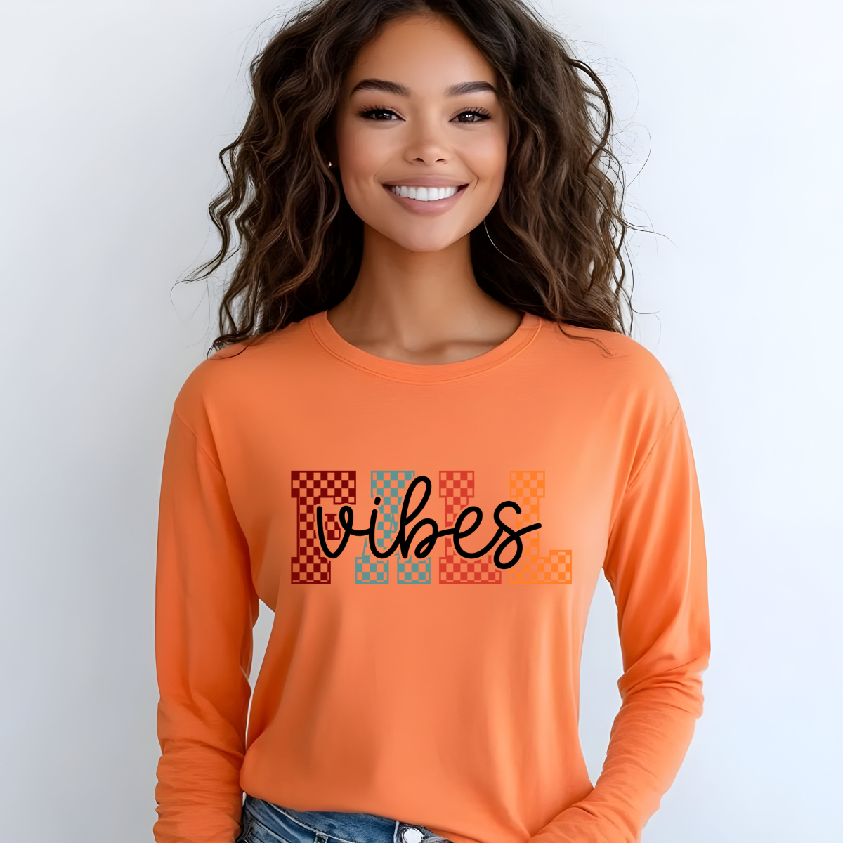 🍁 Fall Vibes Checkerboard Sweatshirt 🍂