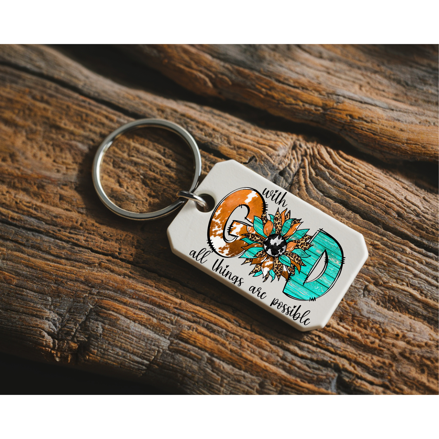 Sunflower Keychain | Inspirational “All Things Are Possible” Gift