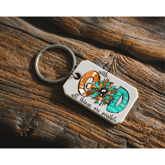 Sunflower Keychain | Inspirational “All Things Are Possible” Gift