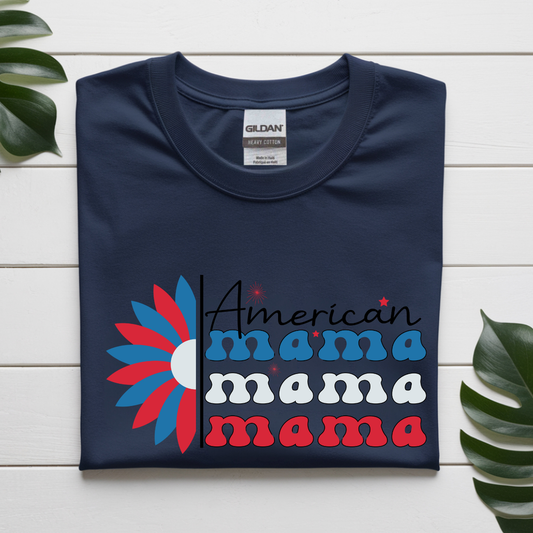 American Mama Patriotic Graphic Tee – Fourth of July Shirt for Moms
