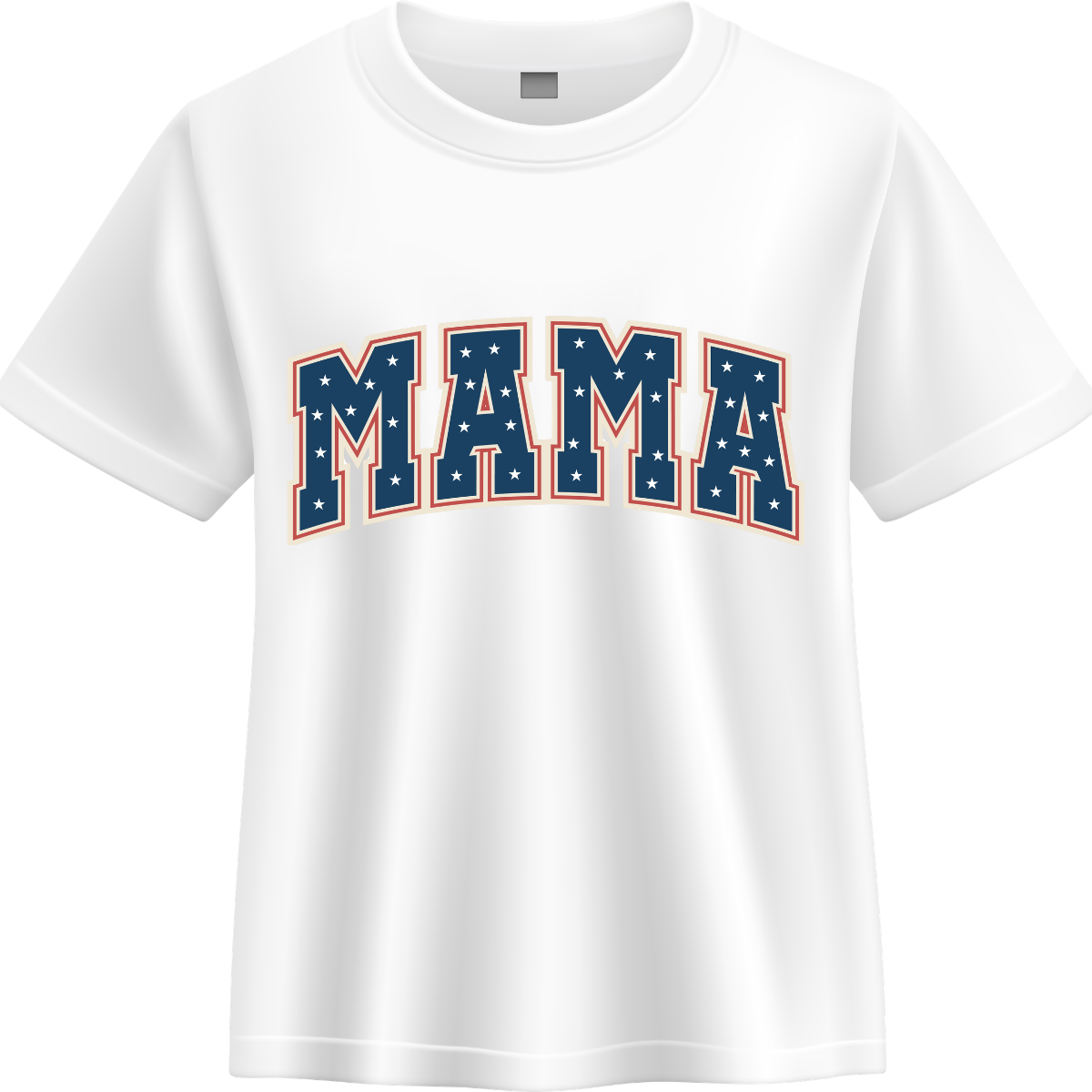 Mama Patriotic Stars Graphic Tee – Vintage Americana Fourth of July Shirt