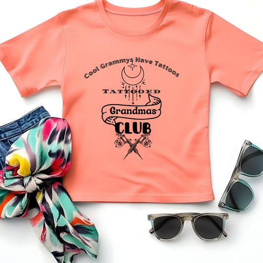 Tattooed Grandmas Club Graphic Tee – Funny Cool Grammy Shirt