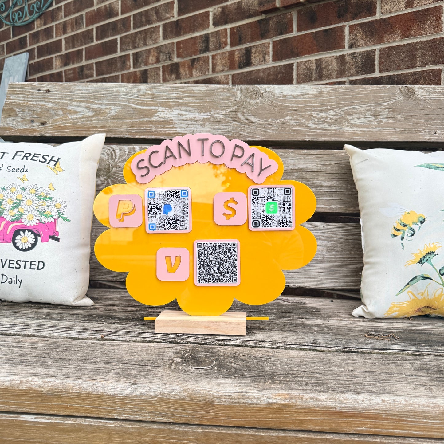 Scan to Pay QR Code Sign – Acrylic Payment Display for Small Businesses
