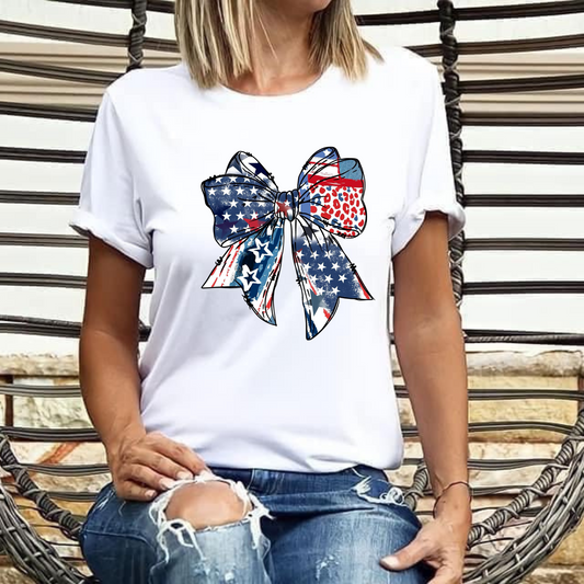🇺🇸 American Flag Bow T-Shirt