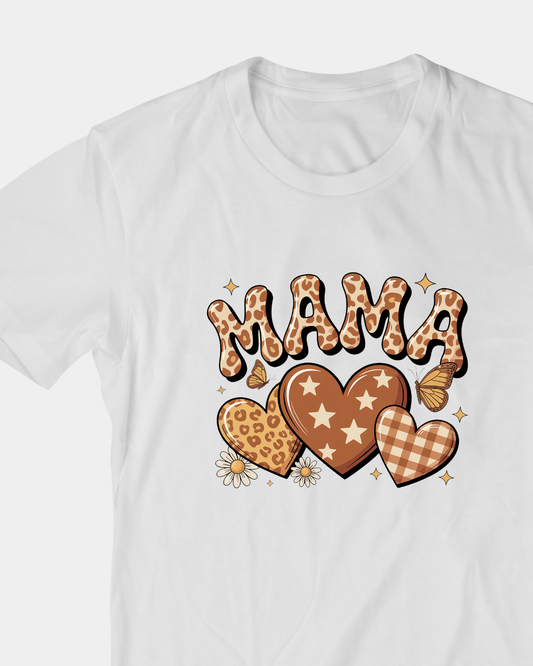 Leopard Print Mama Graphic Tee – Trendy Boho Mom Shirt