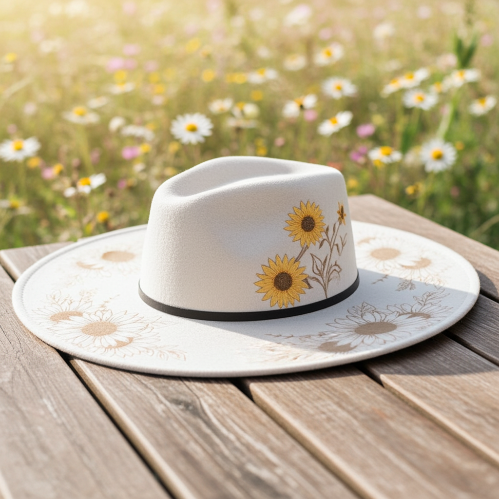 🌾 Wide Brim Laser-Engraved Rancher Hat