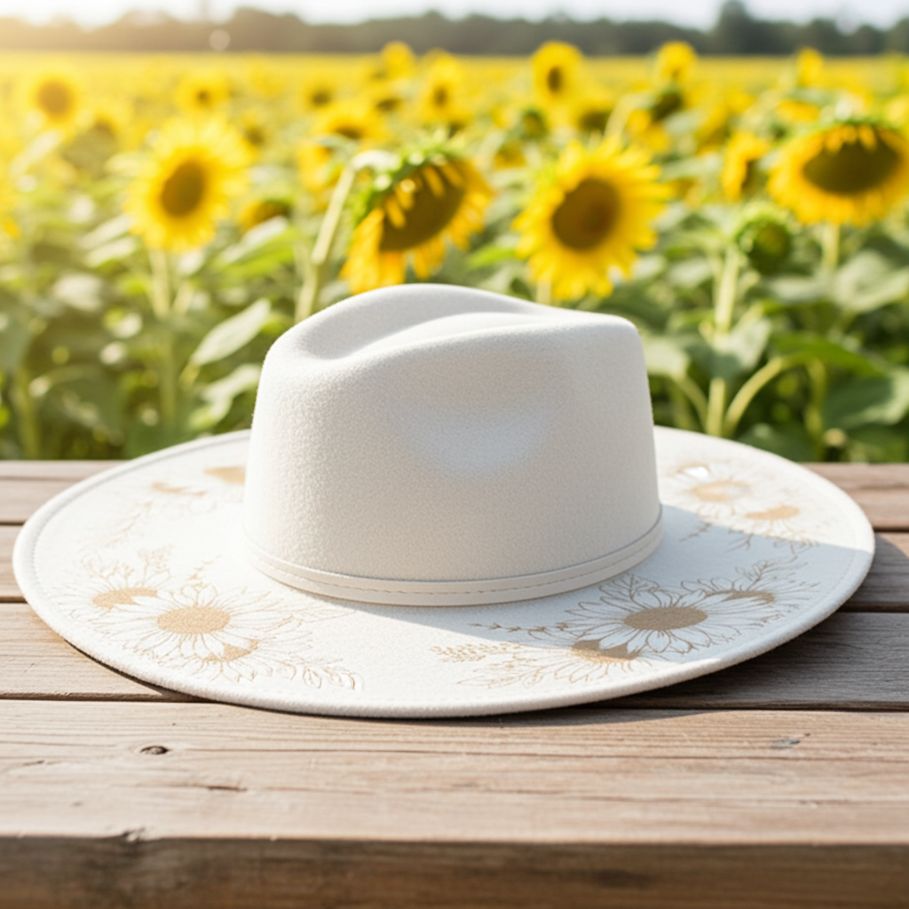 🌾 Wide Brim Laser-Engraved Rancher Hat