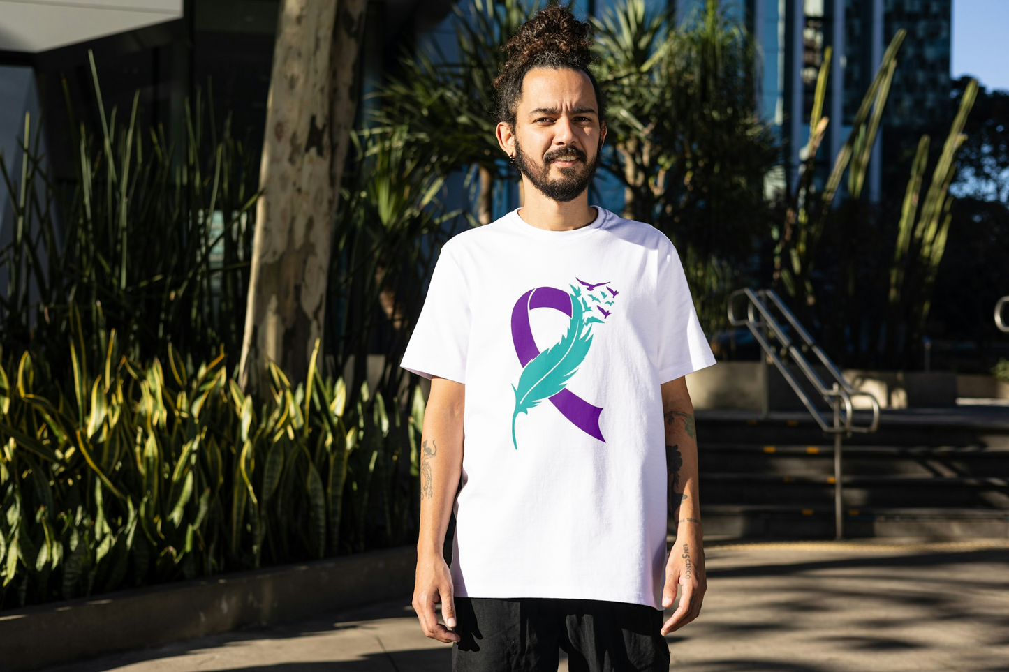 Suicide Prevention Awareness Feather Ribbon Sweatshirt or T-Shirt- Mental Health Matters