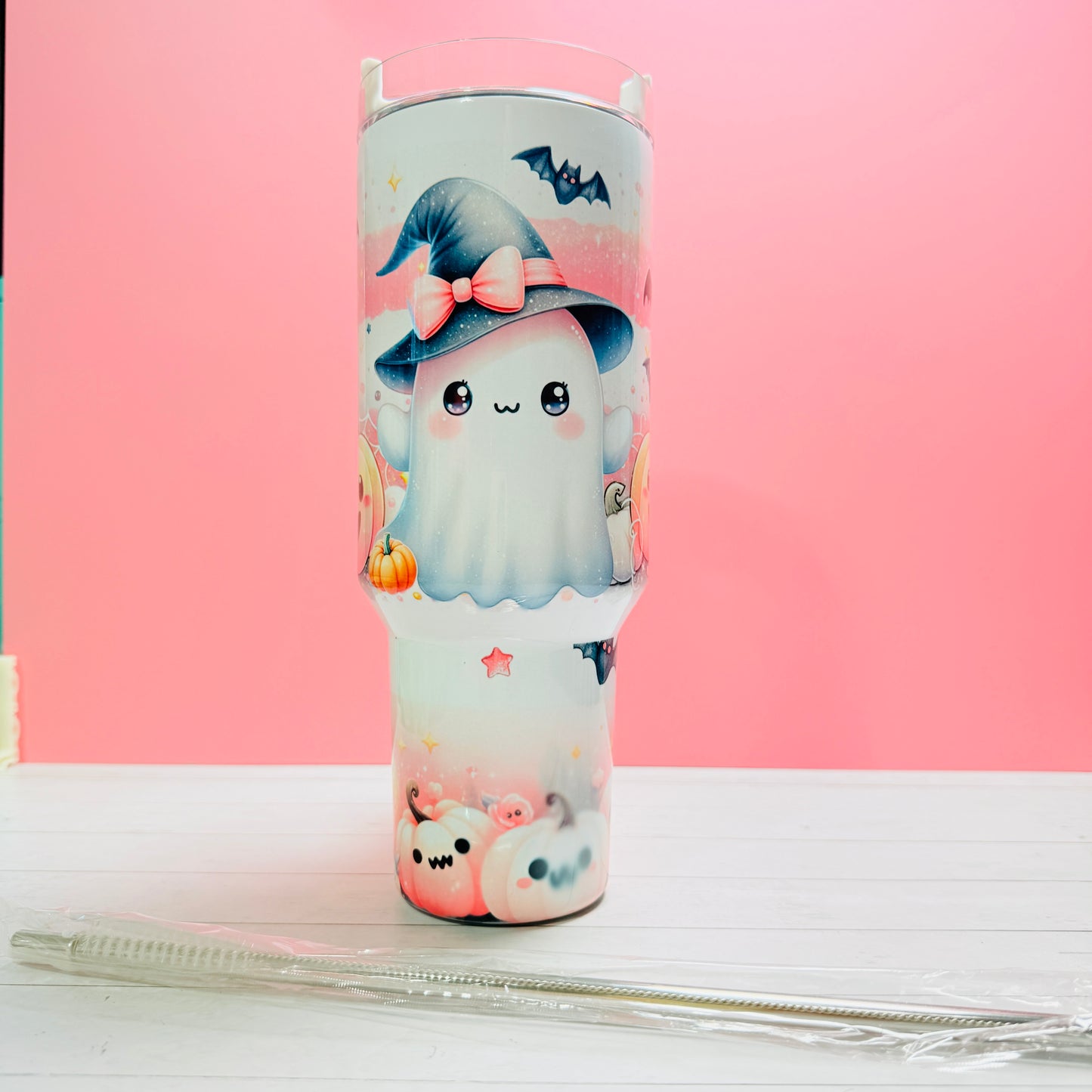 Kawaii Ghost Halloween Tumbler